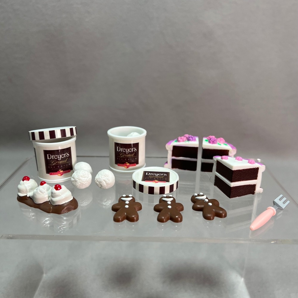 Vintage 90's Tyko Kitchen Littles Miniature Play Food Lot Dreyer's Gingerbread